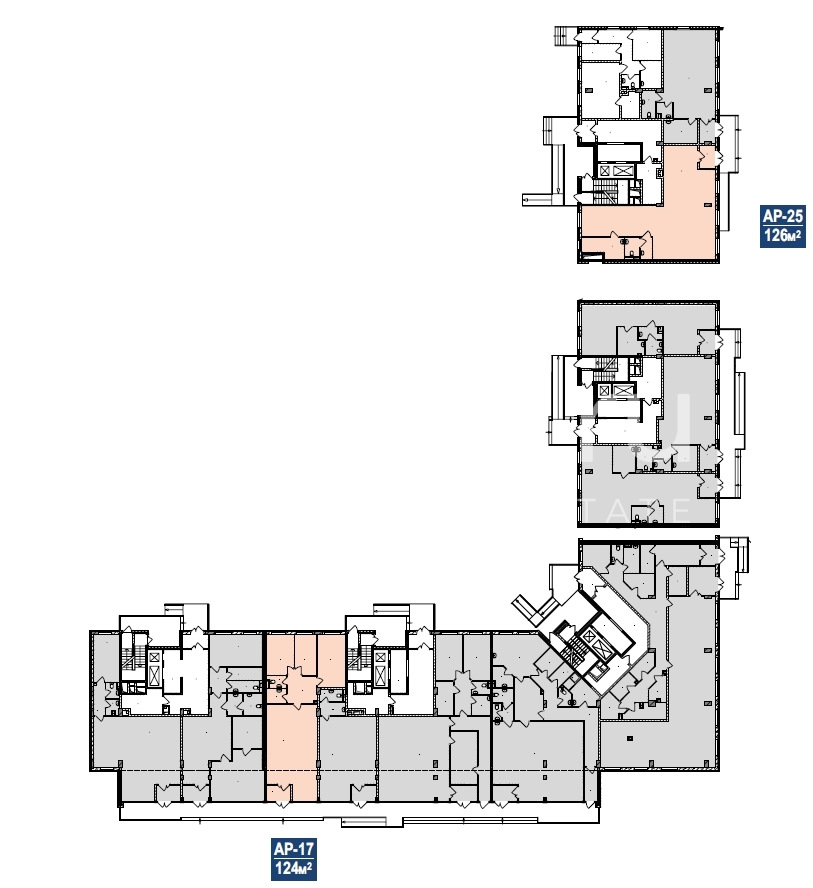 Планировка офиса 122-622 м², 1 этаж, ЖК «Архимед»
